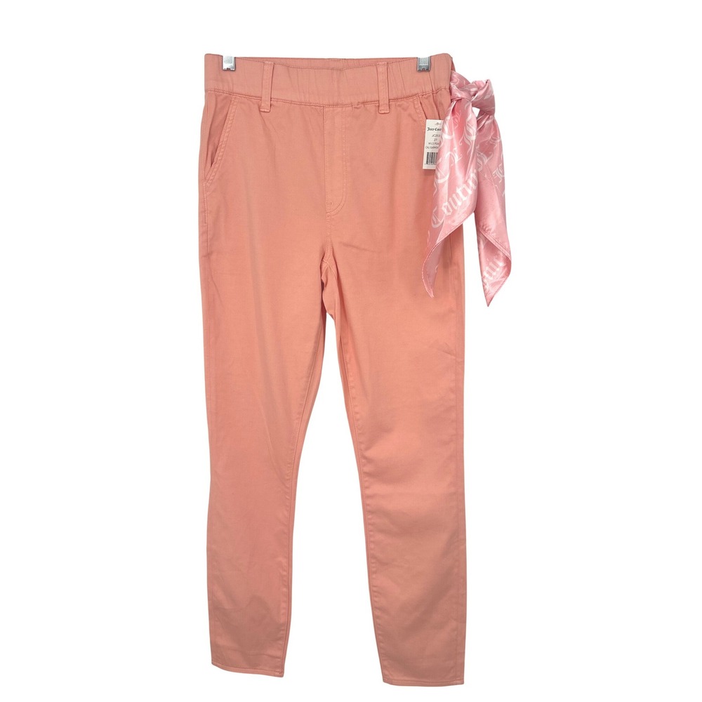 Juicy Couture Pants Women 27 Wild Peach Cali Garment Dye Scarf Belt Skinny Y2K
